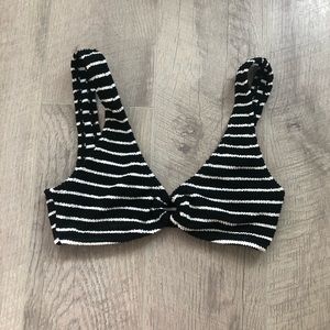 Black and white bathing suit top